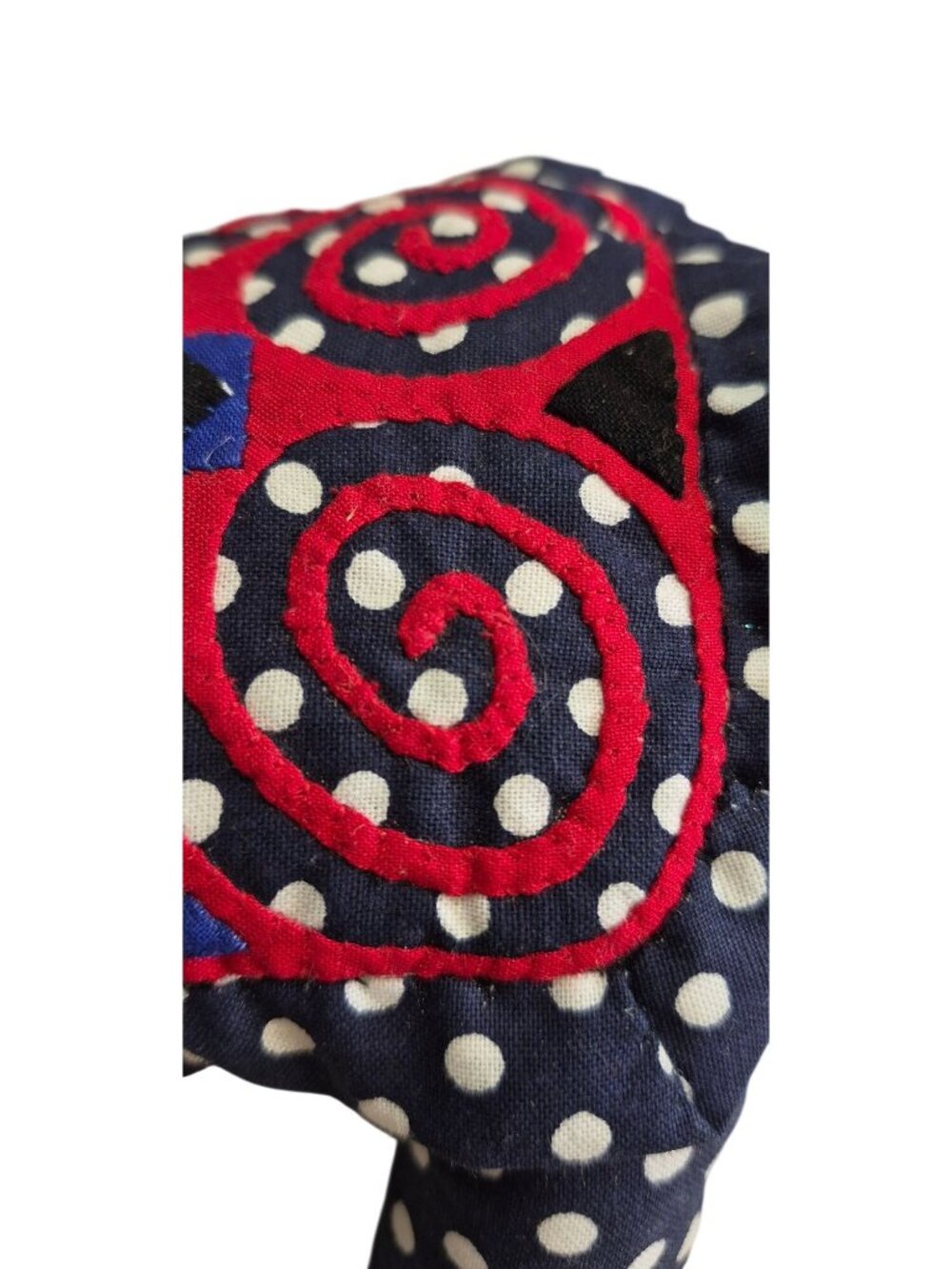 Hand Stitched Polka Dot Fabric Turtle Plush Pin Cushion Toy Hard Tortoise - Picture 9 of 11